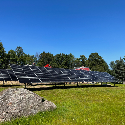 ground mounted solar panel system in school yard