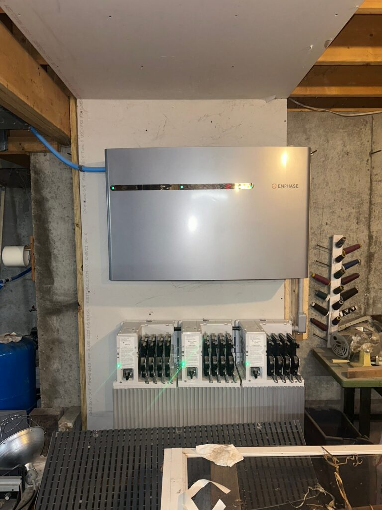 Enphase commercial battery storage system installed by Porter Electrical Contracting in Deerfield, NH.